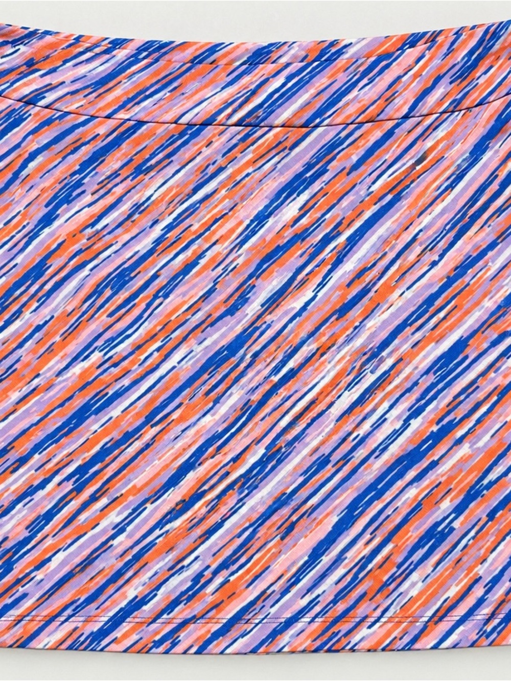 Abstract Stripe Mini Skirt in Blue, Pink & Orange